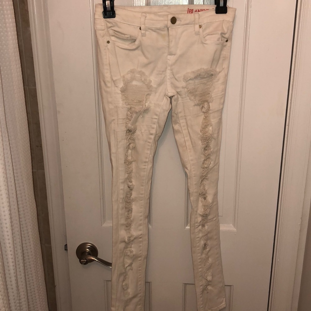 white ripped skinny jeans